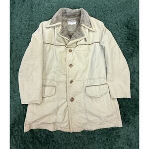 RARE McGREGOR Cold Weather Sportswear Mens 42 Cream | Brown Farm Coat Jacket